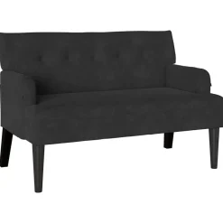 Bancs-vidaXL Banc Chesterfield 112 x 65,5 x 75 cm Velours Noir