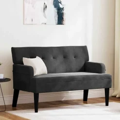 Bancs-vidaXL Banc Chesterfield 112 x 65,5 x 75 cm Velours Noir