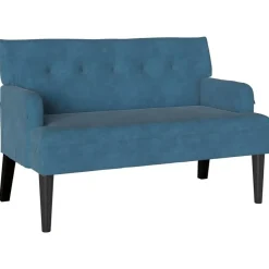 Bancs-vidaXL Banc Chesterfield 112 x 65,5 x 75 cm Velours Bleu
