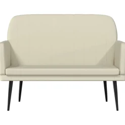 Bancs-vidaXL Banc Crème 107x80x81 cm Similicuir Cr&egrave;me