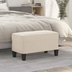 vidaXL Banc Crème 70x35x41 cm Tissu microfibre