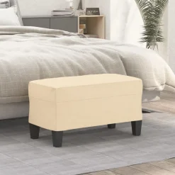 Bancs-vidaXL Banc Crème 70x35x41 cm Tissu Cr&egrave;me