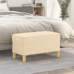 Bancs-vidaXL Banc Crème 70x35x41 cm Tissu Cr&egrave;me