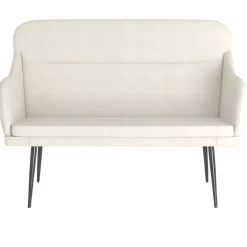 Bancs-vidaXL Banc Crème 110x76x80 cm Velours Cr&egrave;me