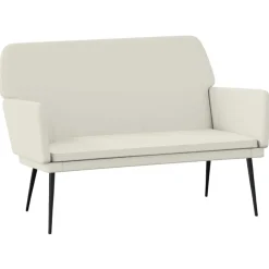 Bancs-vidaXL Banc Crème 108x79x79 cm Velours Crème