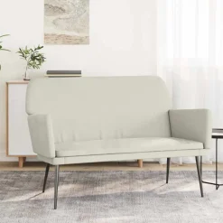 Bancs-vidaXL Banc Crème 108x79x79 cm Velours Cr&egrave;me