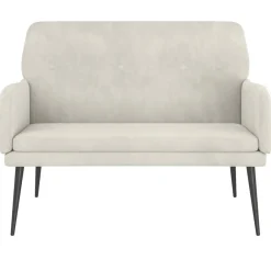 vidaXL Banc Crème 108x79x79 cm Velours
