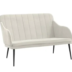 vidaXL Banc Crème 110x76x80 cm Velours