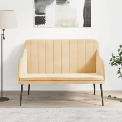 vidaXL Banc Crème 110x76x80 cm Velours