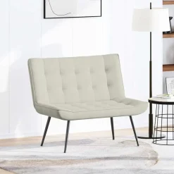 vidaXL Banc crème 110x74x84 cm velours