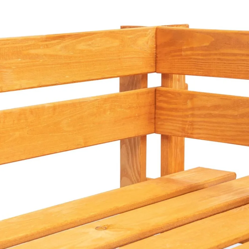vidaXL Banc d'angle palette de jardin bois miel