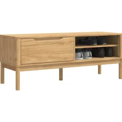 Bancs-vidaXL Banc de couloir avec tiroir FLORO 115 x 40 x 45 cm Cire marron