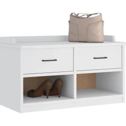 Bancs-vidaXL Banc de couloir SANDNES 87x40x50 cm bois de pin massif Blanc