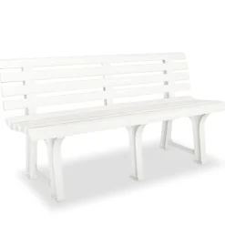 Mobilier De Jardin-vidaXL Banc de jardin 145,5 cm Plastique Blanc