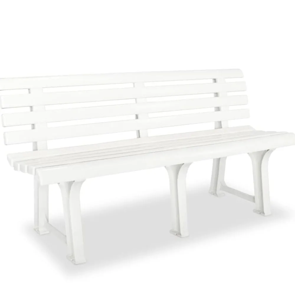 Mobilier De Jardin-vidaXL Banc de jardin 145,5 cm Plastique Blanc