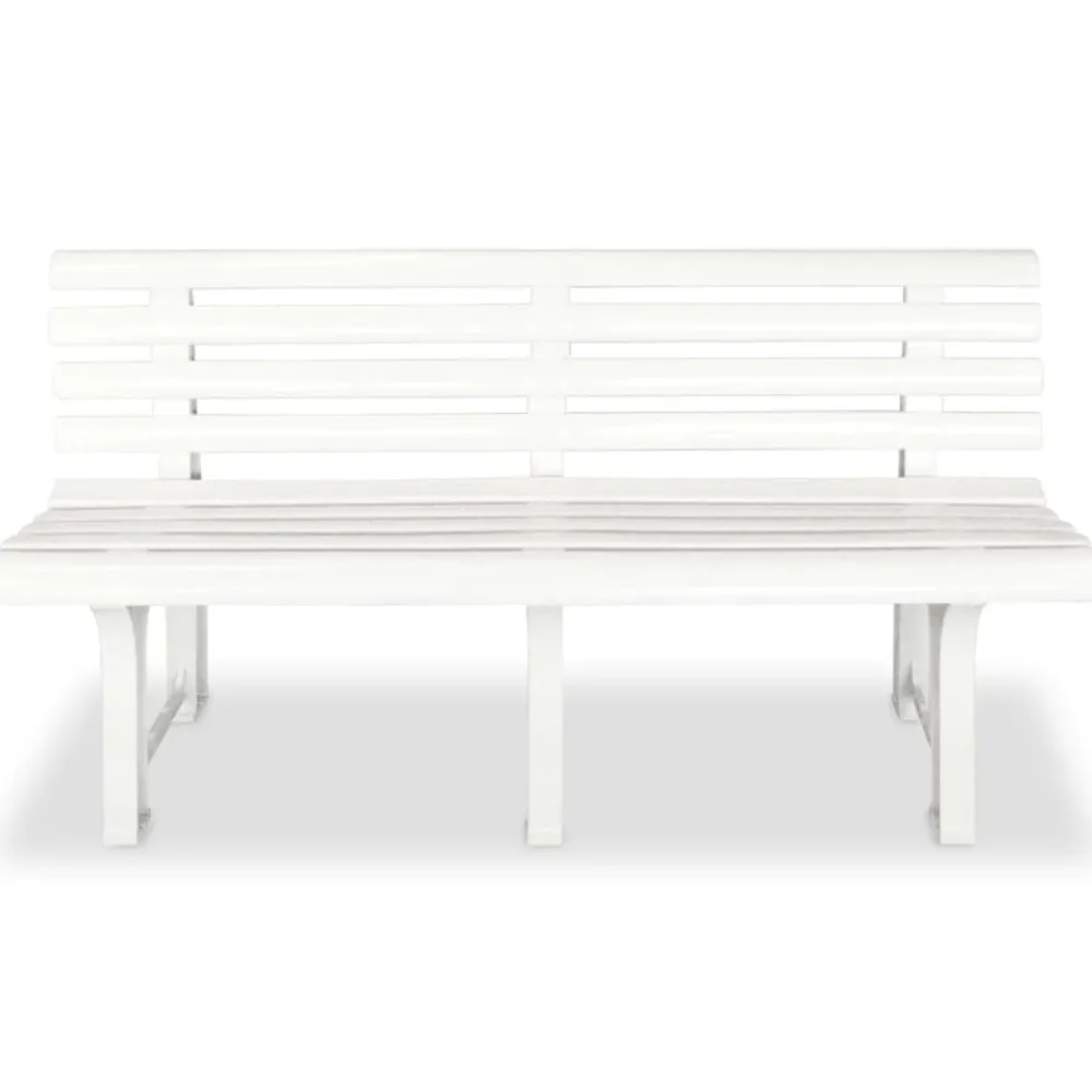 Mobilier De Jardin-vidaXL Banc de jardin 145,5 cm Plastique Blanc