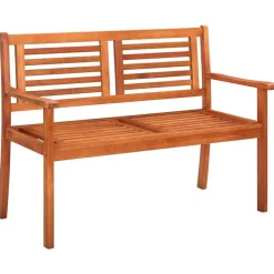vidaXL Banc de jardin 2 places avec coussin 120 cm Bois d'eucalyptus