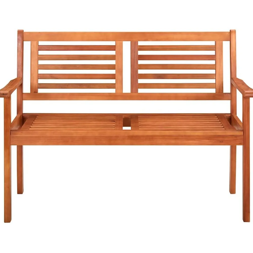 vidaXL Banc de jardin 2 places avec coussin 120 cm Bois d'eucalyptus