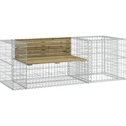 Mobilier De Jardin-vidaXL Banc de jardin avec panier en gabion bois de pin imprégné Marron foncé