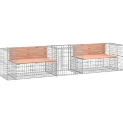 vidaXL Banc de jardin avec panier en gabion bois massif de douglas