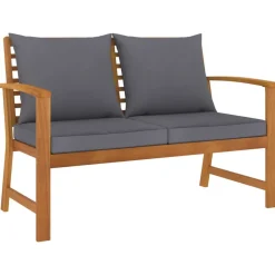Mobilier De Jardin-vidaXL Banc de jardin 120cm et coussin foncé Bois solide d'acacia Gris