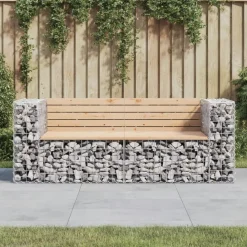 Mobilier De Jardin-vidaXL Banc de jardin design gabion 184x71x65,5 cm bois massif de pin Pin naturel