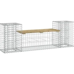 Mobilier De Jardin-vidaXL Banc de jardin design gabion 183x41x60,5cm bois de pin imprégné Marron foncé