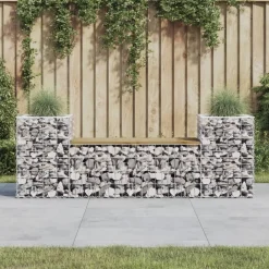 Mobilier De Jardin-vidaXL Banc de jardin design gabion 183x41x60,5cm bois de pin imprégné Marron foncé