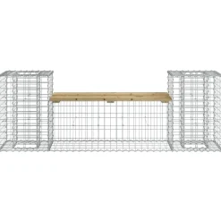Mobilier De Jardin-vidaXL Banc de jardin design gabion 183x41x60,5cm bois de pin imprégné Marron foncé