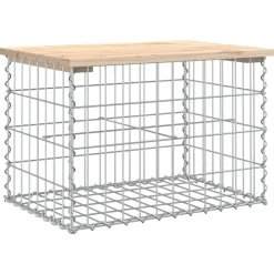 vidaXL Banc de jardin design de gabion 63x44x42 cm bois massif de pin