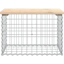 vidaXL Banc de jardin design de gabion 63x44x42 cm bois massif de pin