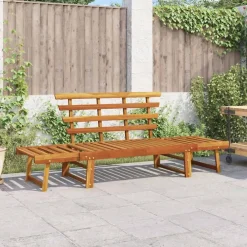 Mobilier De Jardin-vidaXL Banc de jardin 2-en-1 190 cm Bois solide d'acacia Marron