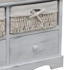 Bancs-vidaXL Banc de rangement Blanc 62x33x42 cm Bois de paulownia
