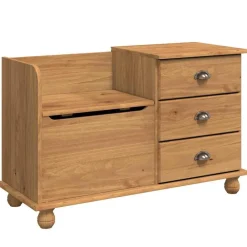 Bancs-vidaXL Banc de rangement avec tiroir ASKIM 100 x 39 x 62 cm Marron