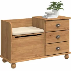 Bancs-vidaXL Banc de rangement avec tiroir ASKIM 100 x 39 x 62 cm Marron