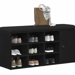 Bancs-vidaXL Banc de rangement Chêne noir 102 x 32 x 50 cm Bois d'ingénierie Ch&ecirc;ne noir