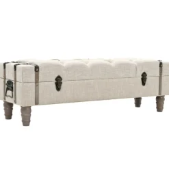vidaXL Banc de rangement Bois massif et acier 111x34x37 cm