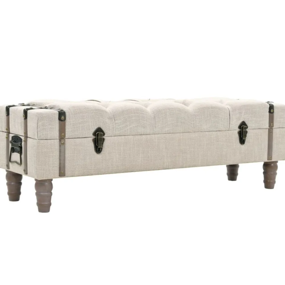 vidaXL Banc de rangement Bois massif et acier 111x34x37 cm