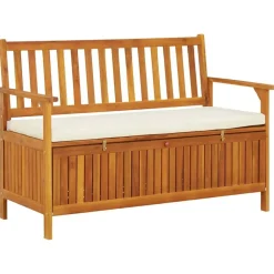vidaXL Banc de rangement de jardin Bois d'acacia solide 120x63x84 cm