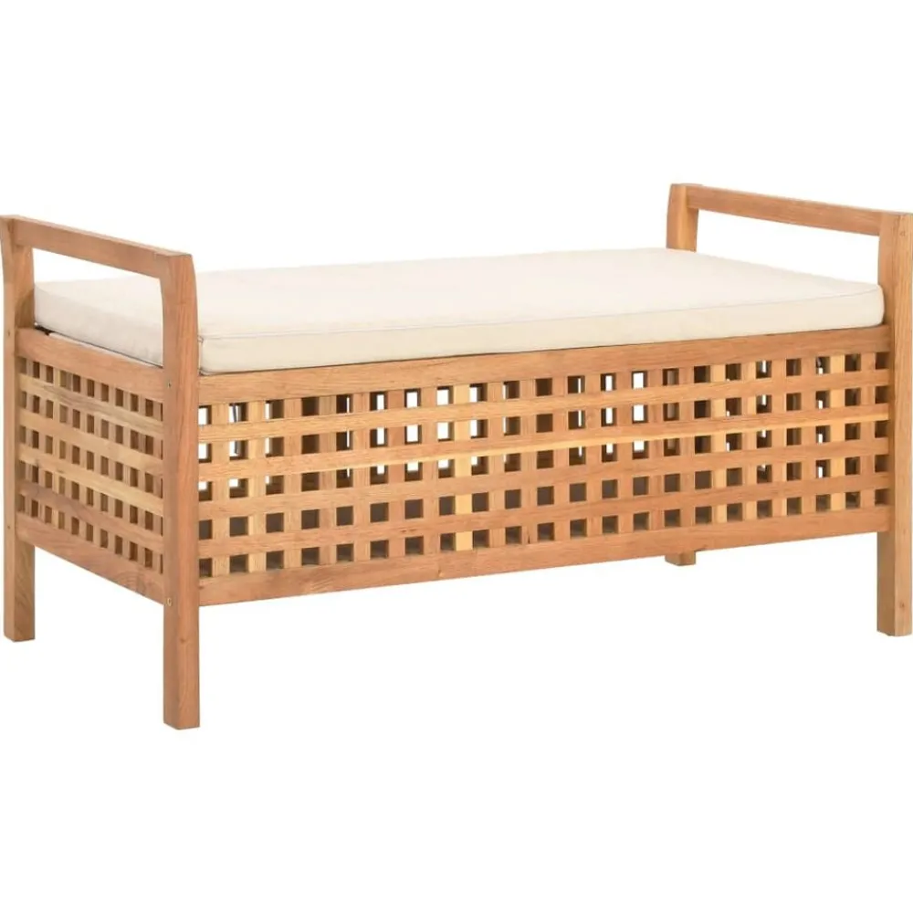 vidaXL Banc de rangement 93x49x49 cm Bois de noyer massif