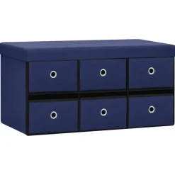 vidaXL Banc de rangement pliable 76x38x38 cm Faux lin