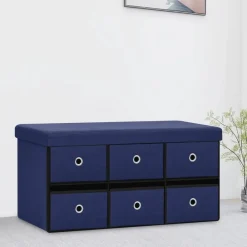 vidaXL Banc de rangement pliable 76x38x38 cm Faux lin