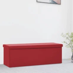 Bancs-vidaXL Banc de rangement pliable PVC Rouge bordeaux