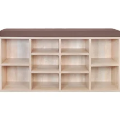 Bancs-vidaXL Banc de rangement à chaussures 10 compartiments Couleur chêne Marron