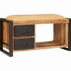 vidaXL Banc de rangement avec tiroir Marron Bois de manguier massif