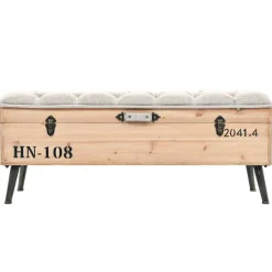vidaXL Banc de rangement 110 cm Bois de sapin massif