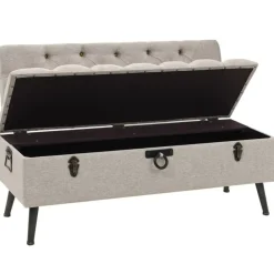 vidaXL Banc de rangement avec dossier 110 cm Crème Tissu