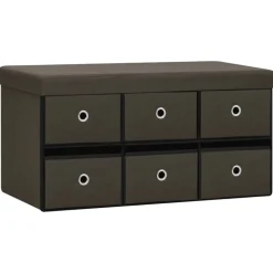 vidaXL Banc de rangement pliable 76x38x38 cm Faux lin