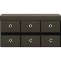 vidaXL Banc de rangement pliable 76x38x38 cm Faux lin