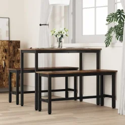 Bancs-vidaXL Banc de salle à manger Chêne fumé 100 x 32,5 x 48,5 cm Ch&ecirc;ne fumé